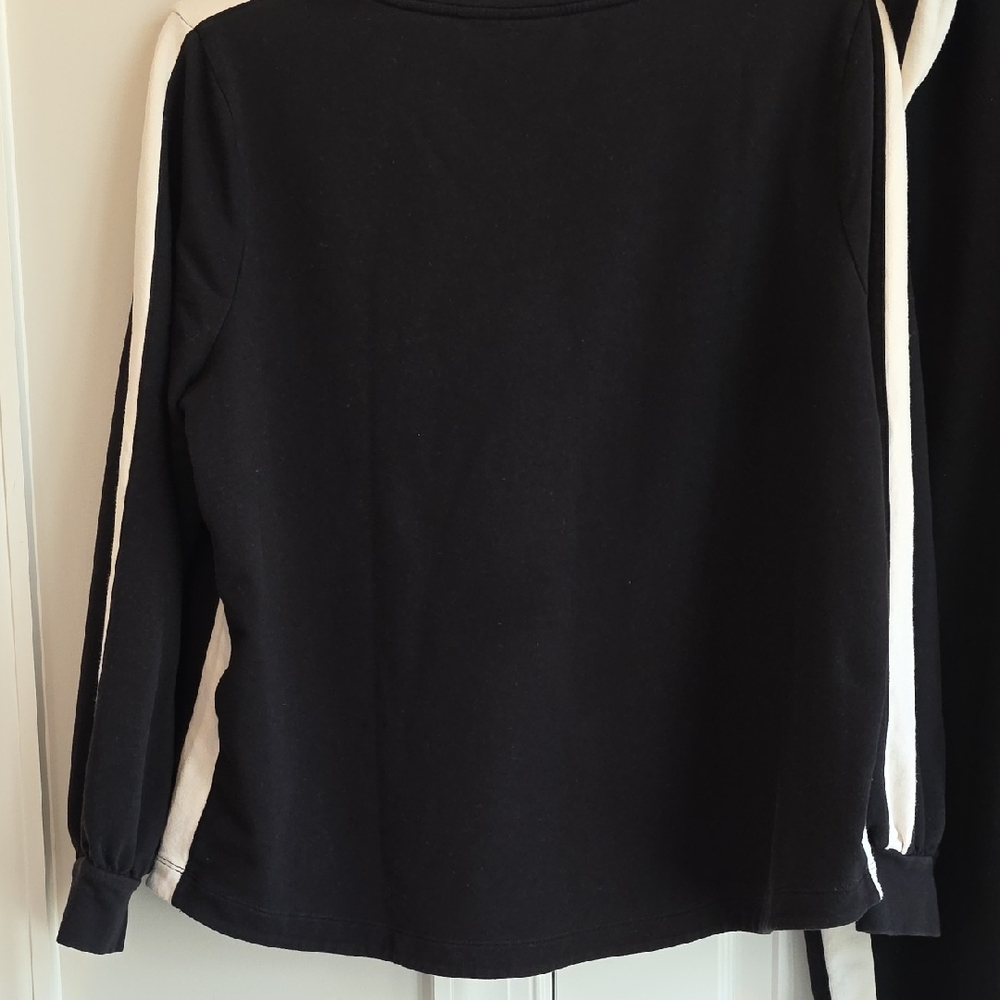 Chico's Black and White Track Pants and Top Set Plus Size - Picture 3 of 10